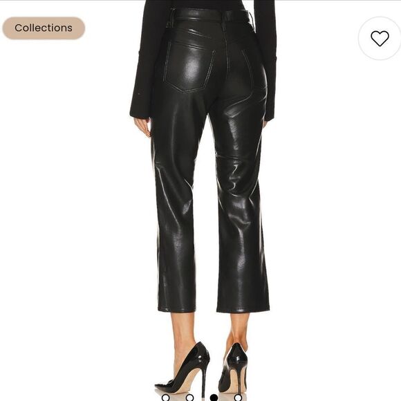 NWT FRAME Le Jane Crop Recycled Leather in Noir Revolve Size 27 - Picture 5 of 14